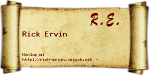 Rick Ervin névjegykártya